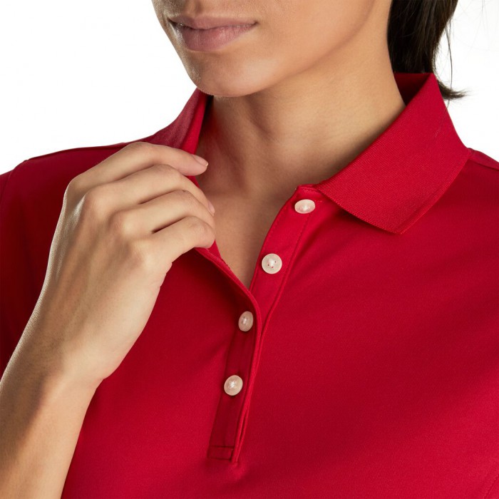 Women's Footjoy ProDry Interlock Knit Collar Shirts Red | USA-HF6340