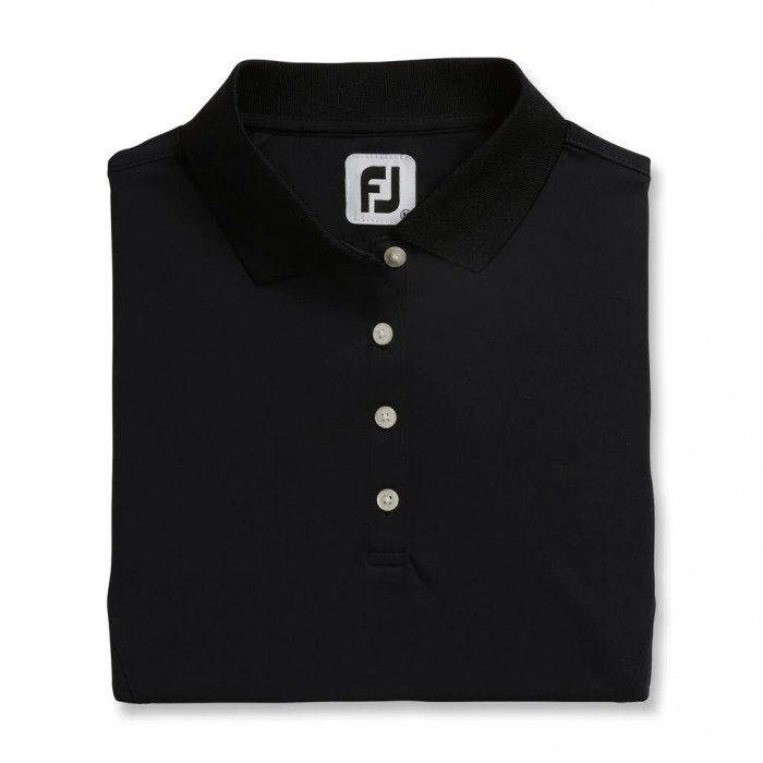 Women\'s Footjoy ProDry Interlock Knit Collar Shirts Black | USA-NU8962