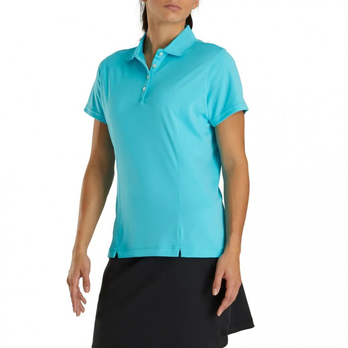 Women's Footjoy ProDry Interlock Knit Collar Shirts Aqua | USA-RU4215