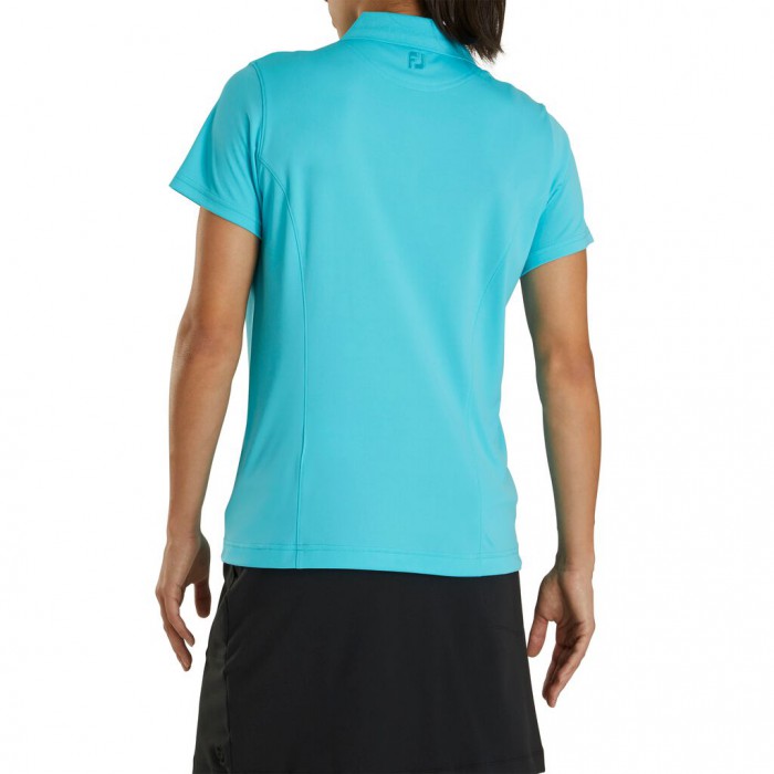 Women's Footjoy ProDry Interlock Knit Collar Shirts Aqua | USA-RU4215