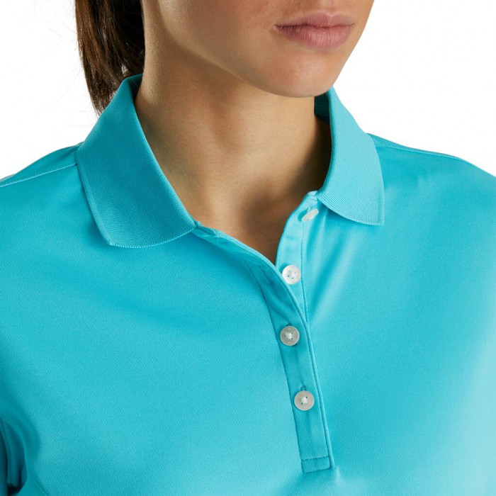 Women's Footjoy ProDry Interlock Knit Collar Shirts Aqua | USA-RU4215