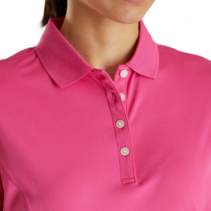 Women's Footjoy ProDry Interlock Knit Collar Shirts Hot Pink | USA-XP3180