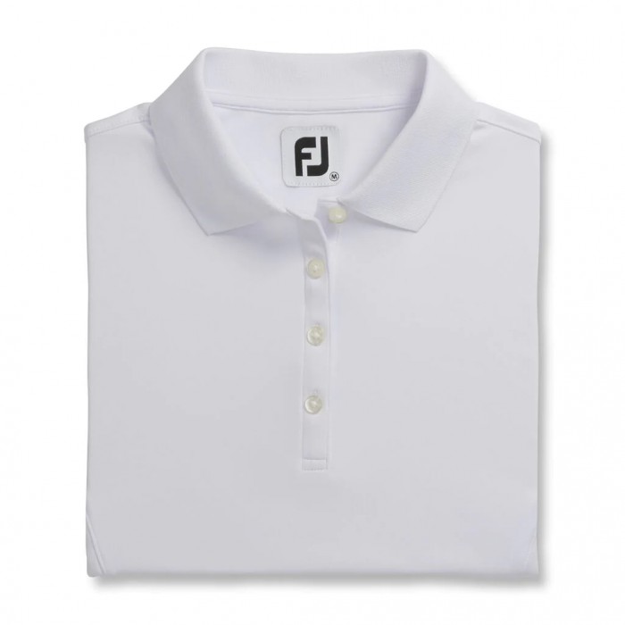 Women\'s Footjoy ProDry Interlock Knit Collar Shirts White | USA-YN1369