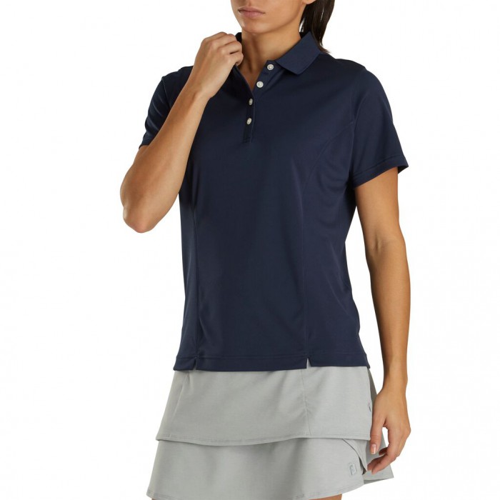 Women's Footjoy ProDry Interlock Knit Collar Shirts Navy | USA-ZY4239