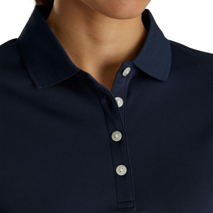 Women's Footjoy ProDry Interlock Knit Collar Shirts Navy | USA-ZY4239