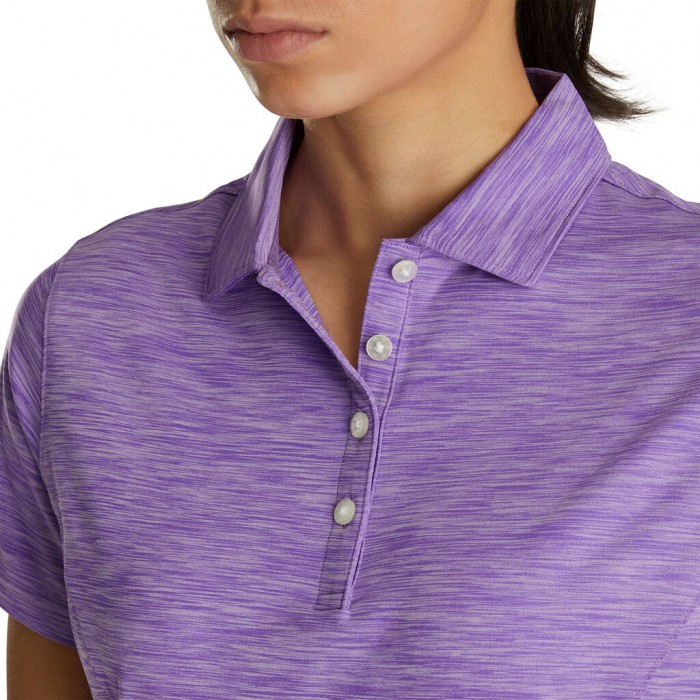 Women's Footjoy ProDry Interlock Self Collar Shirts Space Dye Violet | USA-EZ6847