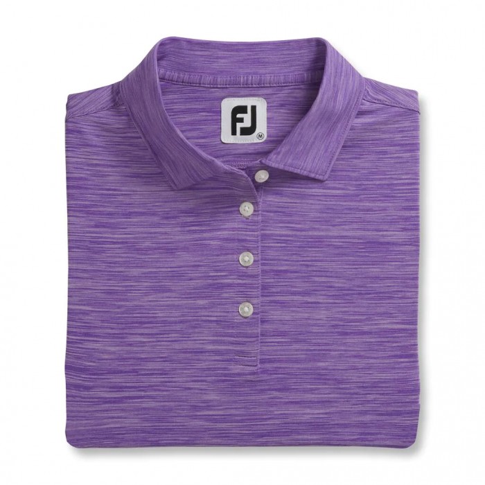 Women\'s Footjoy ProDry Interlock Self Collar Shirts Space Dye Violet | USA-EZ6847