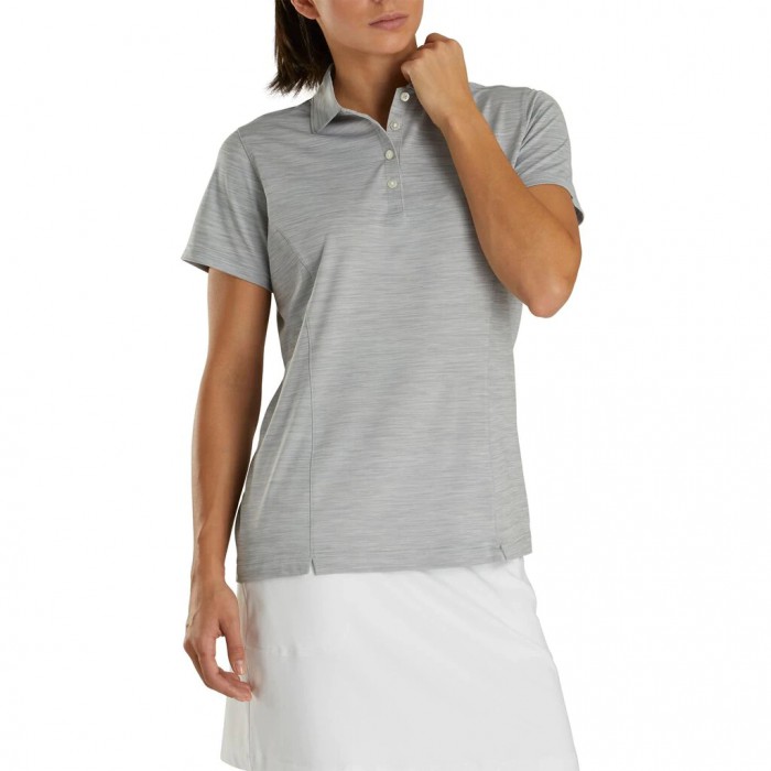 Women's Footjoy ProDry Interlock Self Collar Shirts Space Dye Charcoal | USA-GW5964