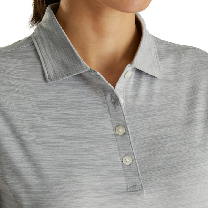 Women's Footjoy ProDry Interlock Self Collar Shirts Space Dye Charcoal | USA-GW5964