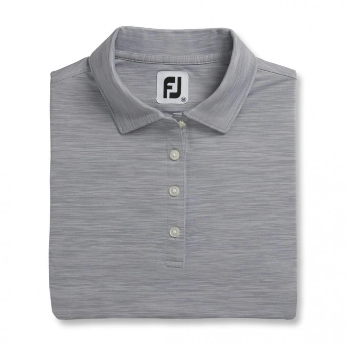 Women\'s Footjoy ProDry Interlock Self Collar Shirts Space Dye Charcoal | USA-GW5964