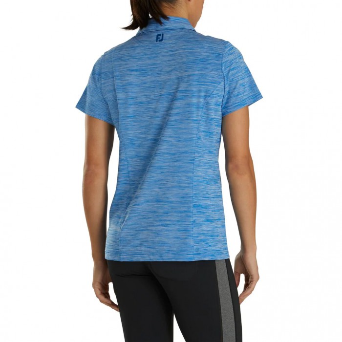 Women's Footjoy ProDry Interlock Self Collar Shirts Space Dye Royal | USA-KI7096