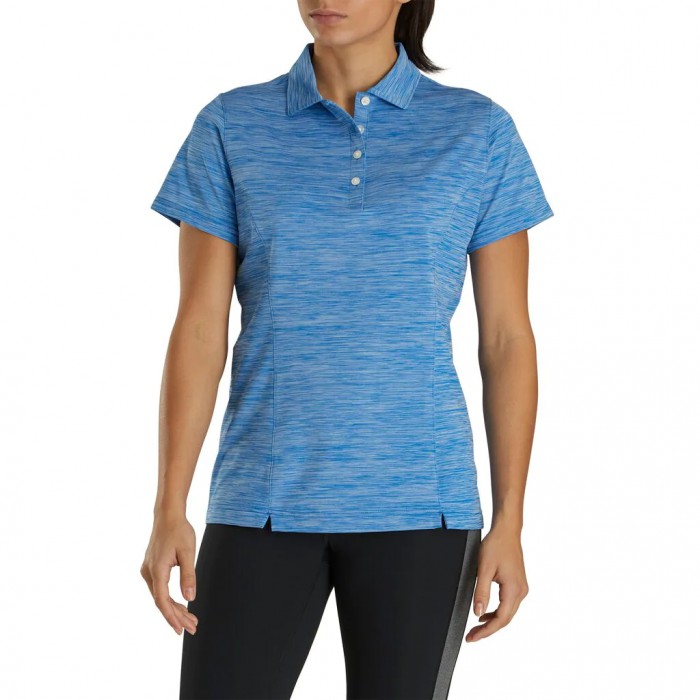 Women\'s Footjoy ProDry Interlock Self Collar Shirts Space Dye Royal | USA-KI7096