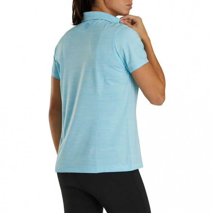 Women's Footjoy ProDry Interlock Self Collar -Previous Season Style Shirts Space Dye Light Blue | US