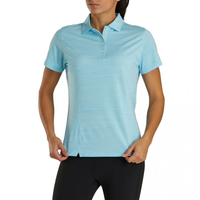 Women\'s Footjoy ProDry Interlock Self Collar -Previous Season Style Shirts Space Dye Light Blue | US