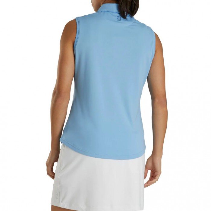 Women's Footjoy ProDry Interlock Sleeveless Self Collar Shirts Light Blue | USA-IE0861