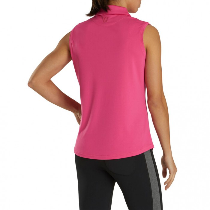 Women's Footjoy ProDry Interlock Sleeveless Self Collar Shirts Hot Pink | USA-PM0385