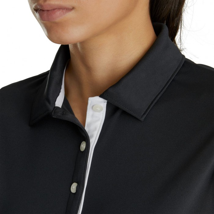 Women's Footjoy ProDry Interlock Sleeveless Self Collar Shirts Black | USA-PW8971