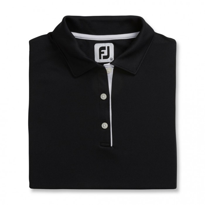 Women\'s Footjoy ProDry Interlock Sleeveless Self Collar Shirts Black | USA-PW8971