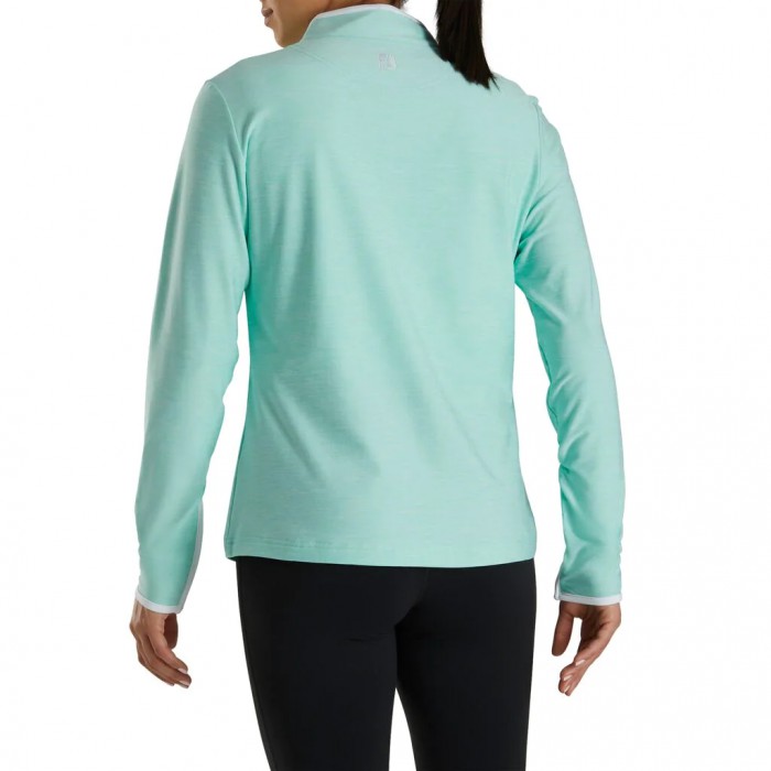 Women's Footjoy Quarter-Zip Space Dye Mid-Layer Jacket Aquamarine | USA-AF4263