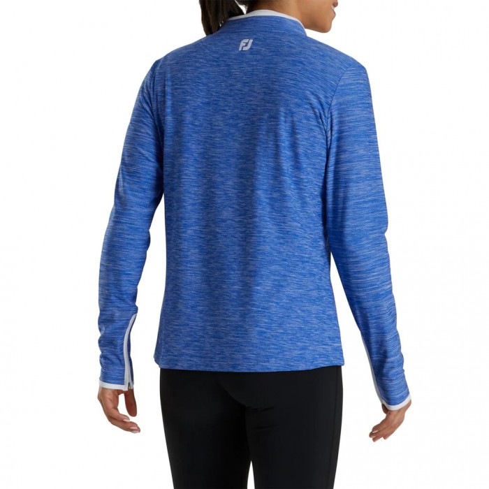 Women's Footjoy Quarter-Zip Space Dye Mid-Layer Jacket Cobalt | USA-BE1653