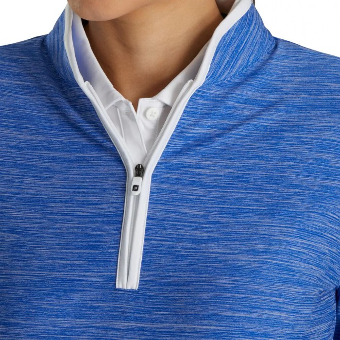 Women's Footjoy Quarter-Zip Space Dye Mid-Layer Jacket Cobalt | USA-BE1653