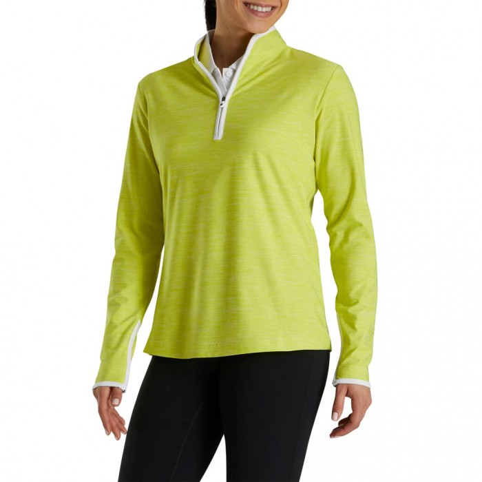 Women's Footjoy Quarter-Zip Space Dye Mid-Layer Jacket Citrus | USA-PC9106