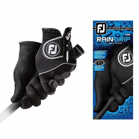 Women\'s Footjoy RainGrip Pair Golf Gloves Black | USA-OQ4506