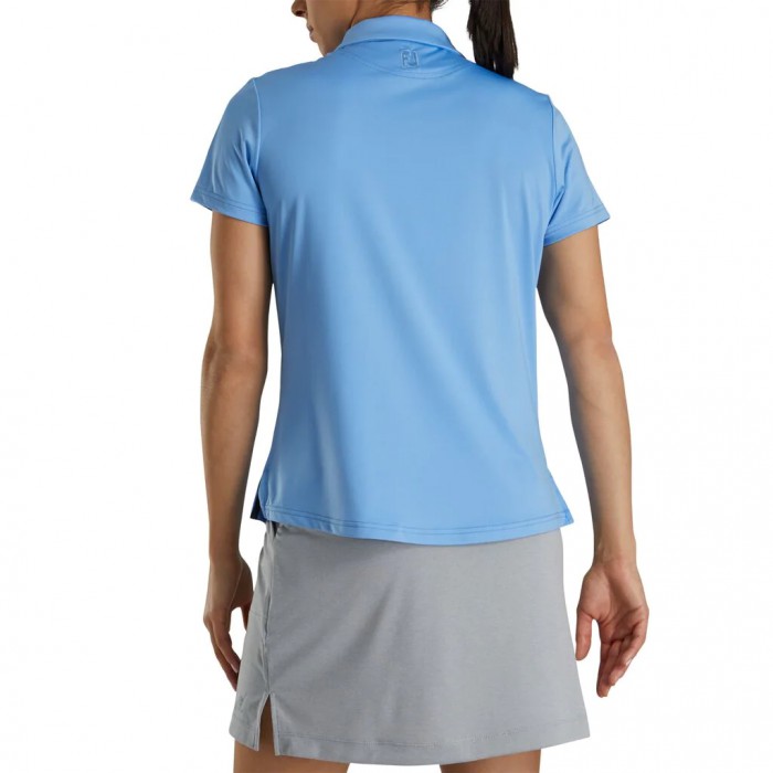 Women's Footjoy Solid Lisle Self Collar Shirts Light Blue | USA-CU8124