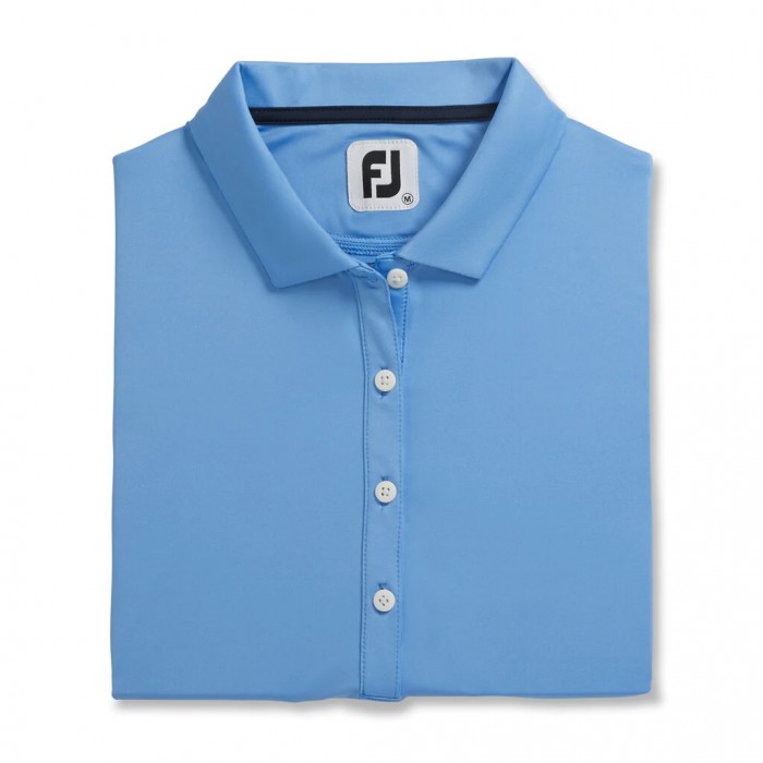 Women\'s Footjoy Solid Lisle Self Collar Shirts Light Blue | USA-CU8124