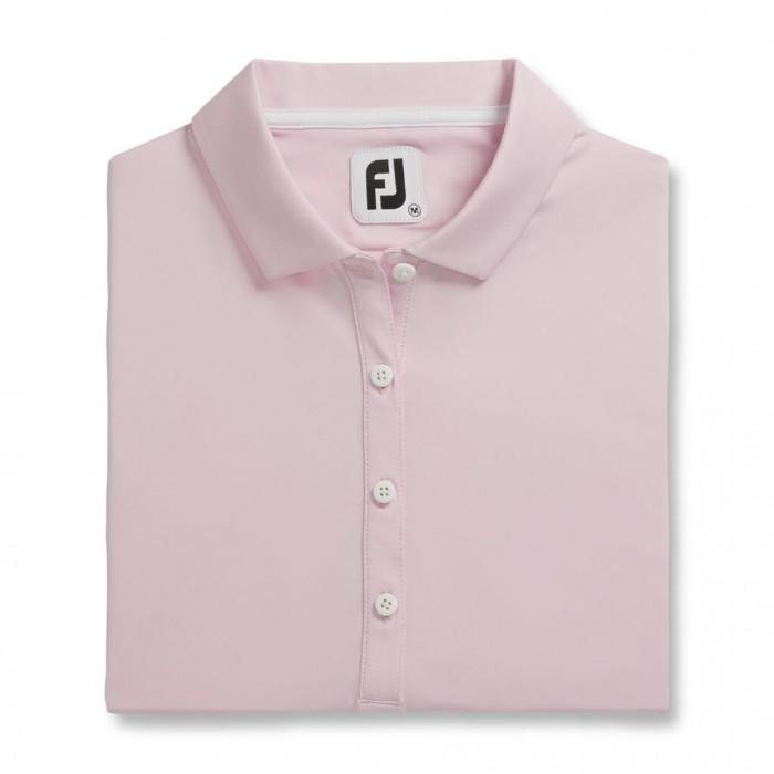 Women\'s Footjoy Solid Lisle Self Collar Shirts Light Pink | USA-LP6329