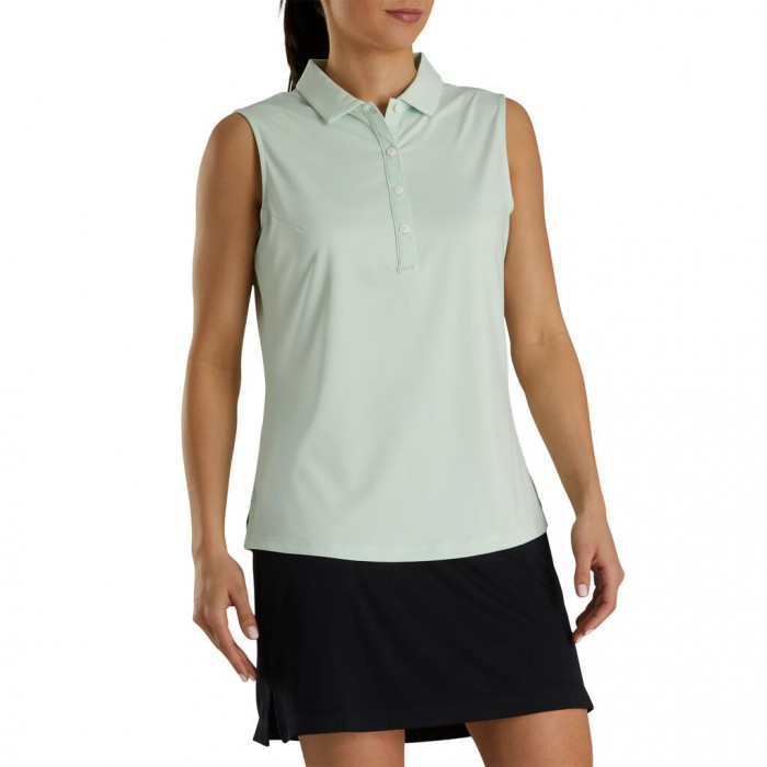 Women's Footjoy Solid Lisle Sleeveless Shirts Mint | USA-AH5741