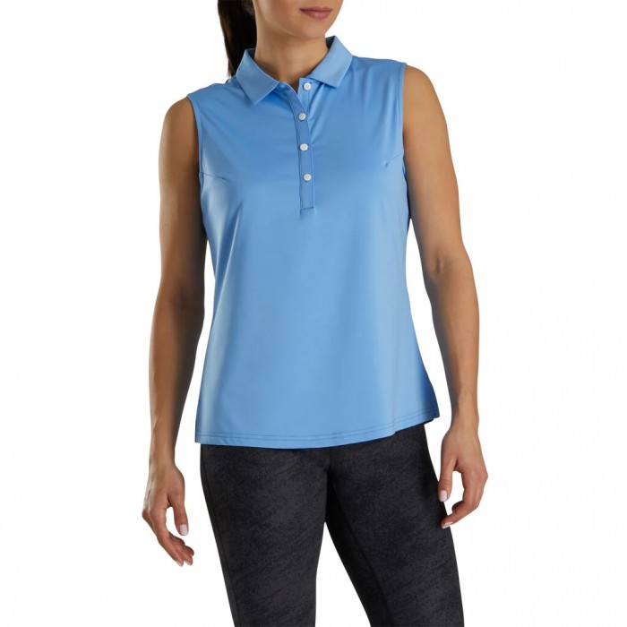 Women's Footjoy Solid Lisle Sleeveless Shirts Light Blue | USA-PK2613