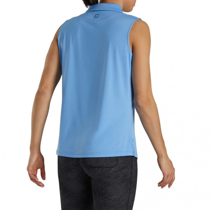 Women's Footjoy Solid Lisle Sleeveless Shirts Light Blue | USA-PK2613