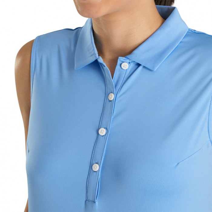 Women's Footjoy Solid Lisle Sleeveless Shirts Light Blue | USA-PK2613