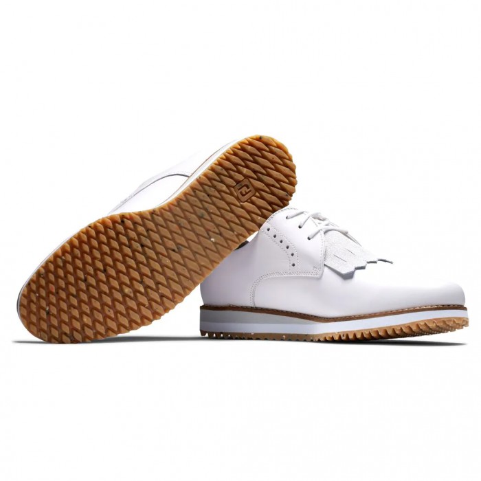 Women's Footjoy Sport Retro - Kiltie Spikeless Golf Shoes White | USA-BC1052