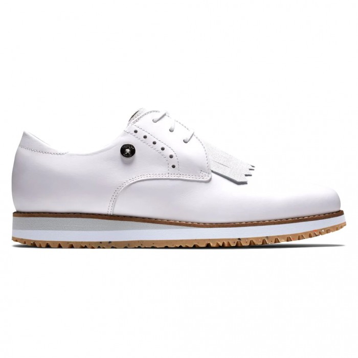 Women\'s Footjoy Sport Retro - Kiltie Spikeless Golf Shoes White | USA-BC1052