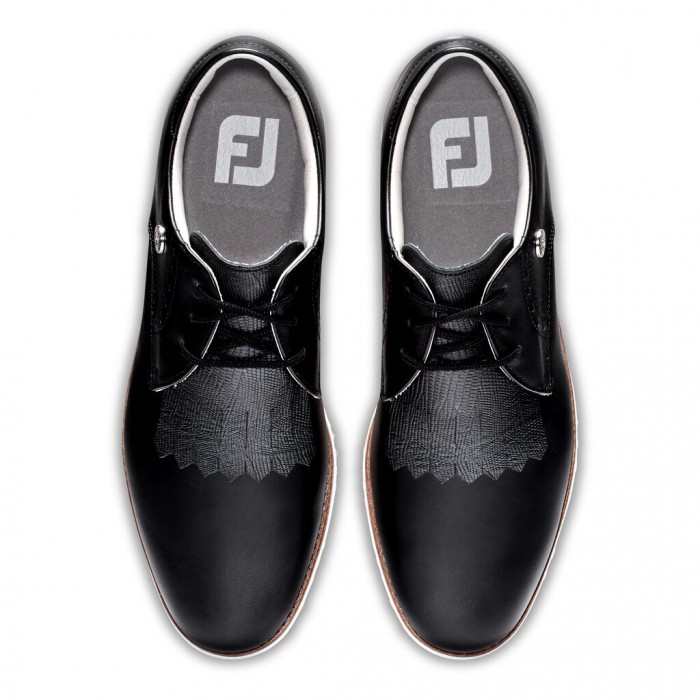 Women's Footjoy Sport Retro - Kiltie Spikeless Golf Shoes Black | USA-HF1683