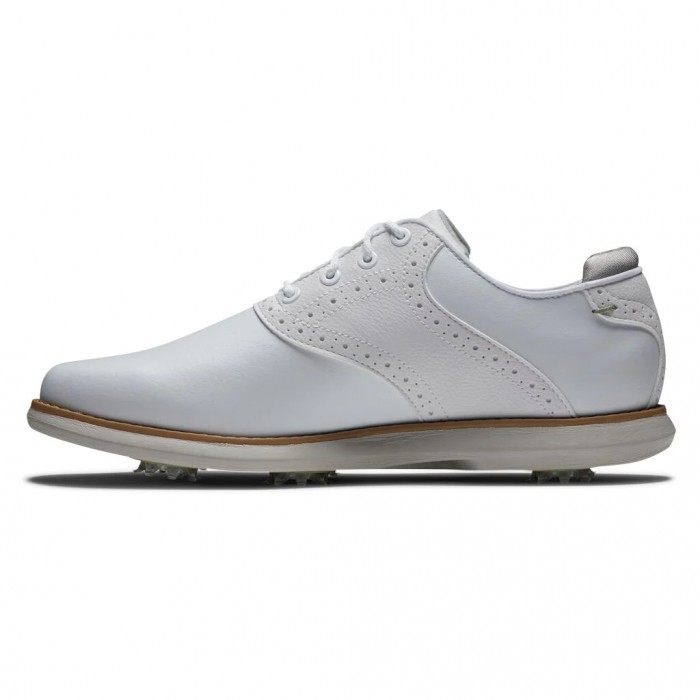 Women's Footjoy Traditions Spiked Golf Shoes White | USA-BR1620