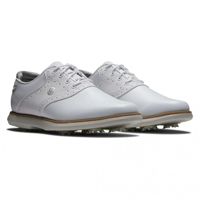 Women's Footjoy Traditions Spiked Golf Shoes White | USA-BR1620